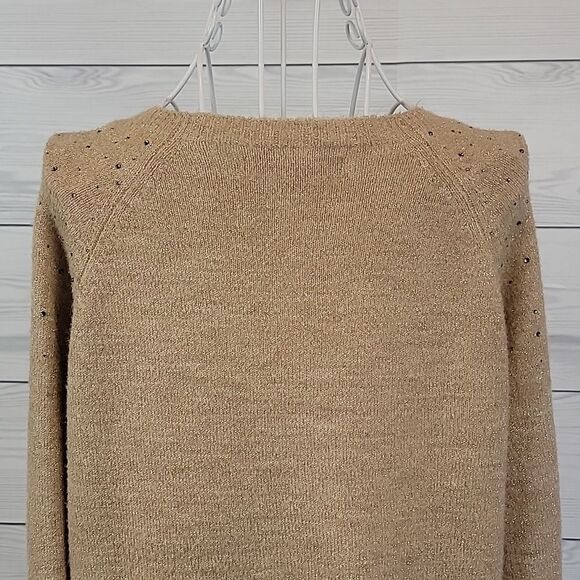 Apt. 9 pullover crewneck sweater in shimmering tan Size L - Picture 7 of 13